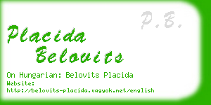 placida belovits business card